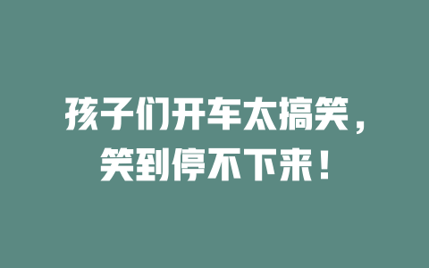 孩子们开车太搞笑,笑到停不下来! 一